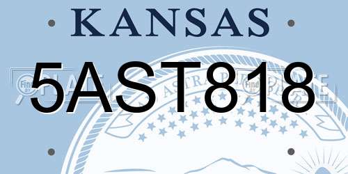 5AST818 Kansas License Plate