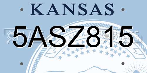 5ASZ815 Kansas License Plate