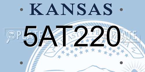 5AT220 Kansas License Plate