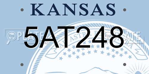5AT248 Kansas License Plate
