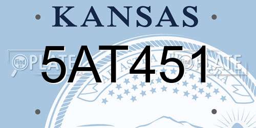 5AT451 Kansas License Plate