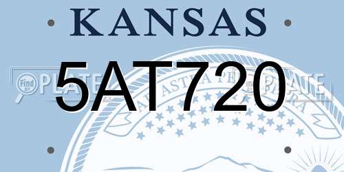 5AT720 Kansas License Plate