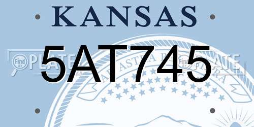 5AT745 Kansas License Plate
