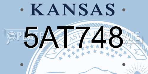 5AT748 Kansas License Plate