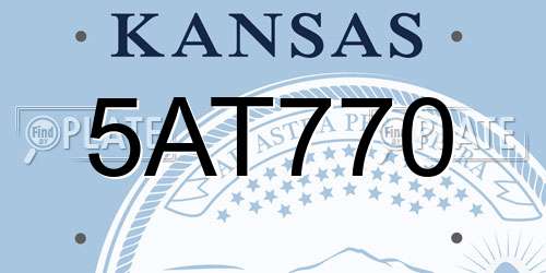 5AT770 Kansas License Plate