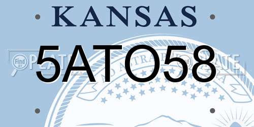 5ATO58 Kansas License Plate