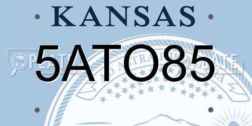 5ATO85 Kansas License Plate