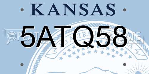 5ATQ58 Kansas License Plate