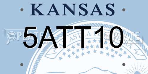 5ATT10 Kansas License Plate