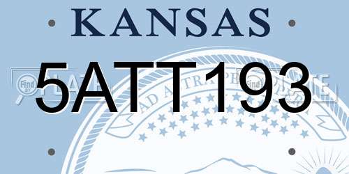5ATT193 Kansas License Plate