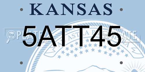 5ATT45 Kansas License Plate