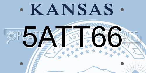 5ATT66 Kansas License Plate