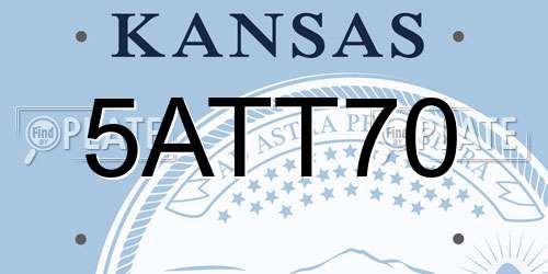 5ATT70 Kansas License Plate