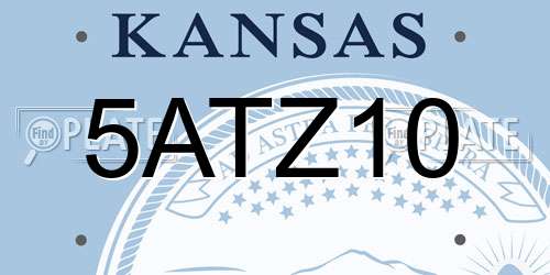 5ATZ10 Kansas License Plate