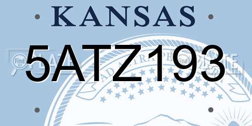5ATZ193 Kansas License Plate