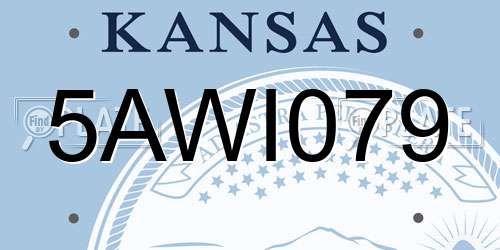 5AWI079 Kansas License Plate