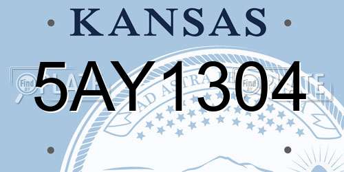 5AY1304 Kansas License Plate