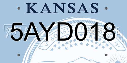 5AYD018 Kansas License Plate