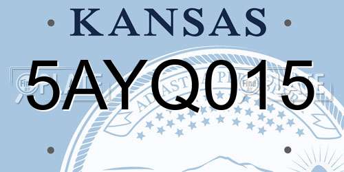 5AYQ015 Kansas License Plate