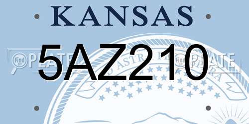 5AZ210 Kansas License Plate