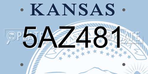 5AZ481 Kansas License Plate