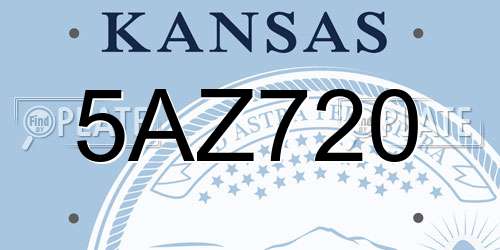 5AZ720 Kansas License Plate