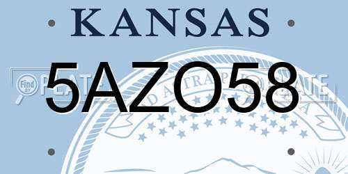 5AZO58 Kansas License Plate