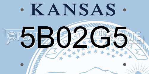 5B02G5 Kansas License Plate
