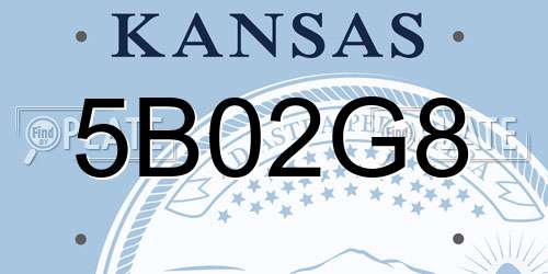5B02G8 Kansas License Plate