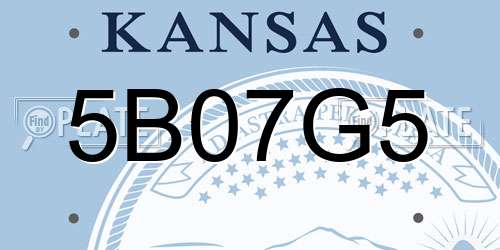 5B07G5 Kansas License Plate