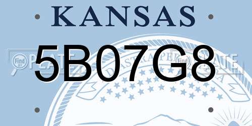 5B07G8 Kansas License Plate