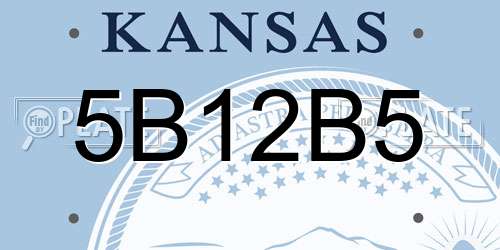 5B12B5 Kansas License Plate