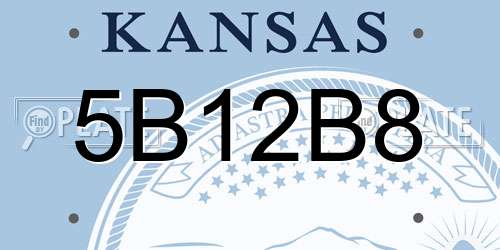 5B12B8 Kansas License Plate