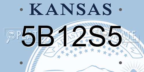 5B12S5 Kansas License Plate
