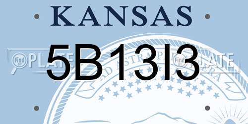 5B13I3 Kansas License Plate