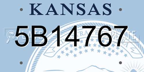 5B14767 Kansas License Plate