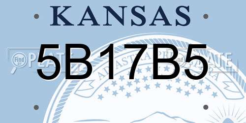 5B17B5 Kansas License Plate