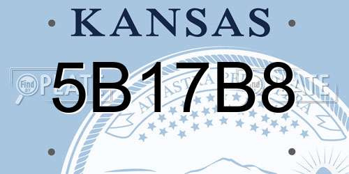 5B17B8 Kansas License Plate