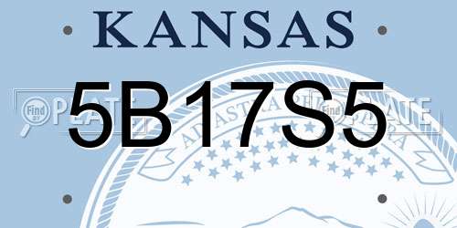 5B17S5 Kansas License Plate
