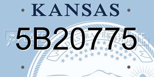 5B20775 Kansas License Plate