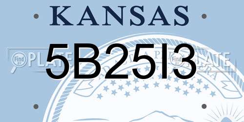 5B25I3 Kansas License Plate