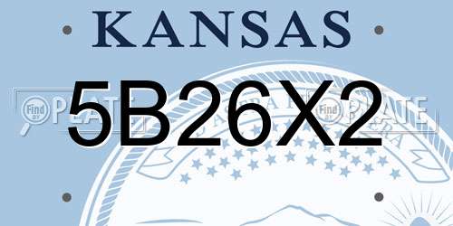 5B26X2 Kansas License Plate