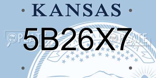 5B26X7 Kansas License Plate