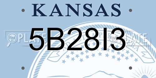 5B28I3 Kansas License Plate