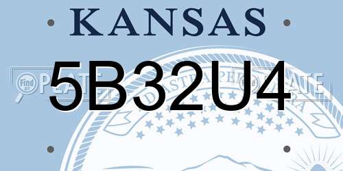 5B32U4 Kansas License Plate