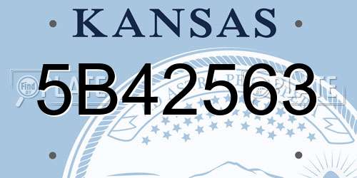5B42563 Kansas License Plate