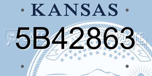 5B42863 Kansas License Plate