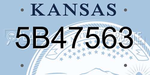 5B47563 Kansas License Plate