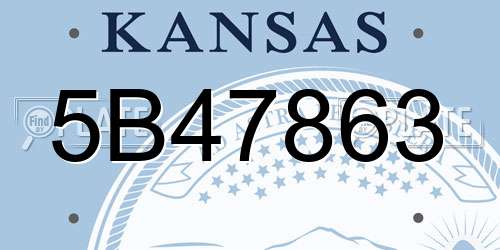 5B47863 Kansas License Plate