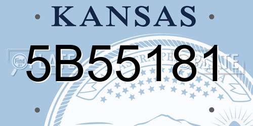 5B55181 Kansas License Plate